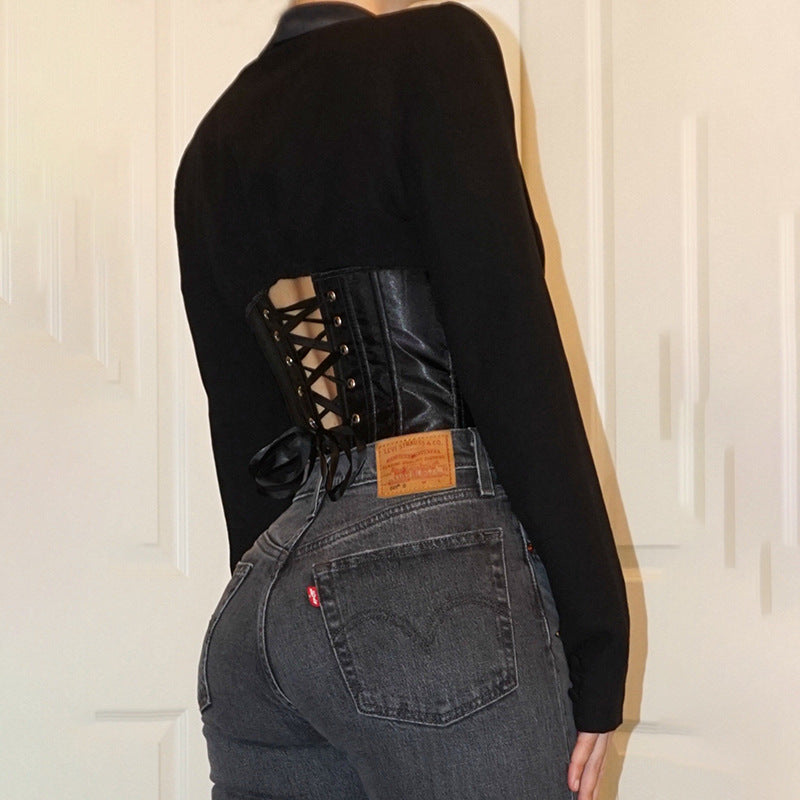 Ladies Blouse With Back Lace Up