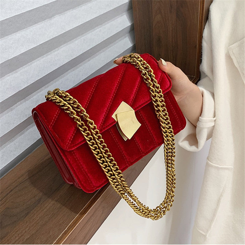 Vintage Luxury Velvet Evening Crossbody Bags