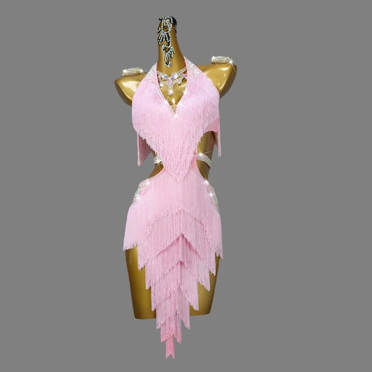 Pink Fringe dance dress