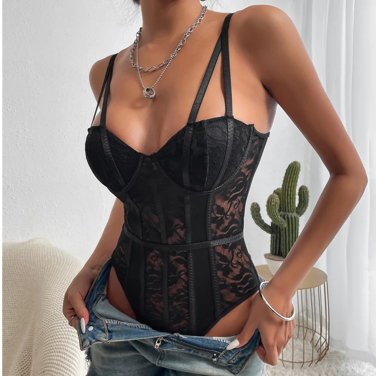Women Lace Bodysuit