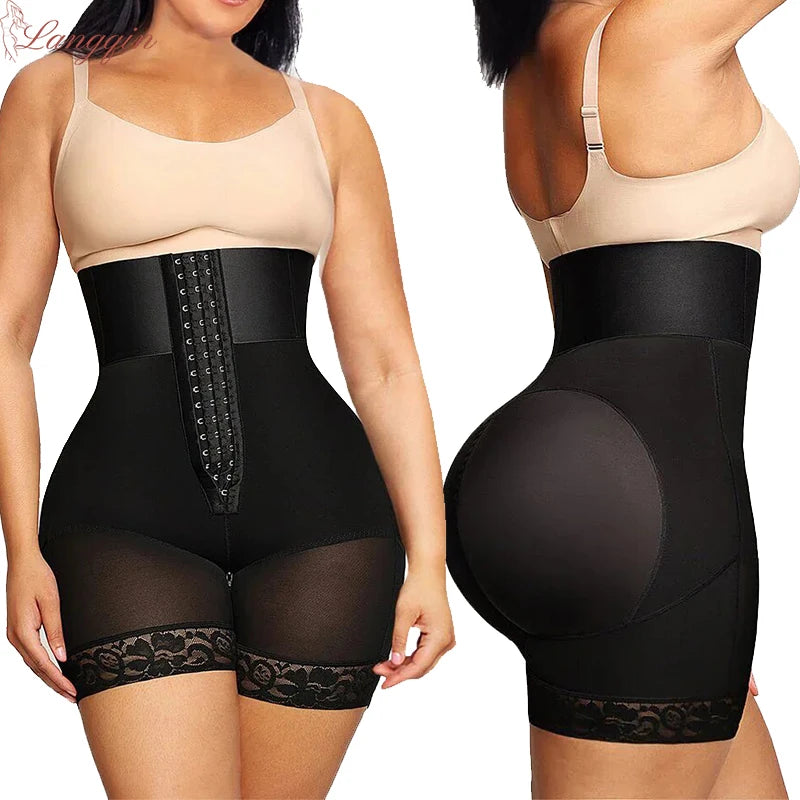 Women High Waist Faja Body Shaper with Crotch Zipper