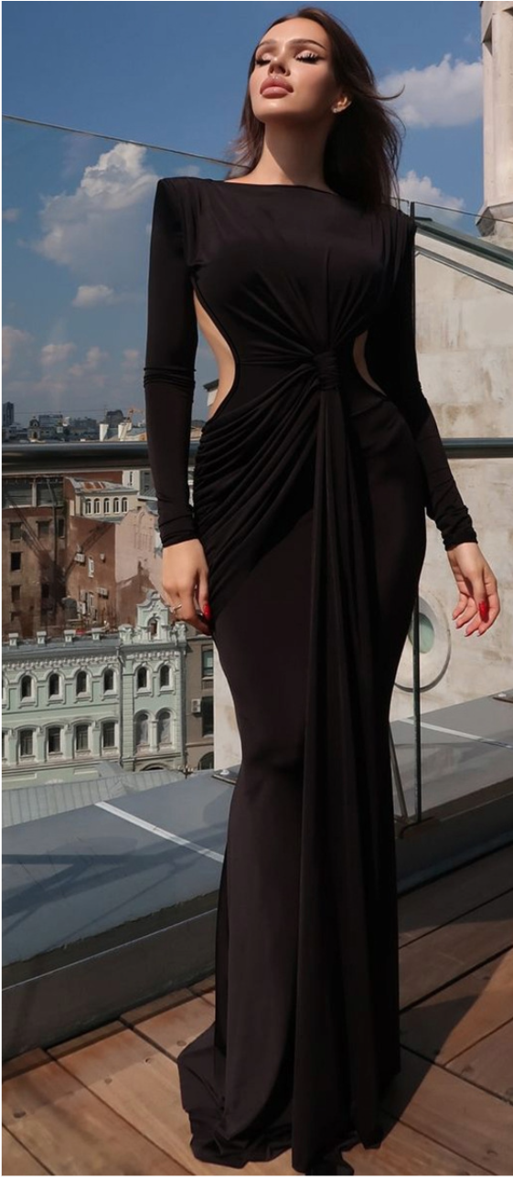 Hot Girl Long Sleeve Dress