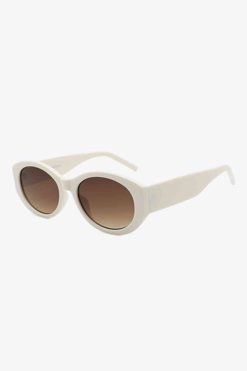 White Oval Shape Sunglasses