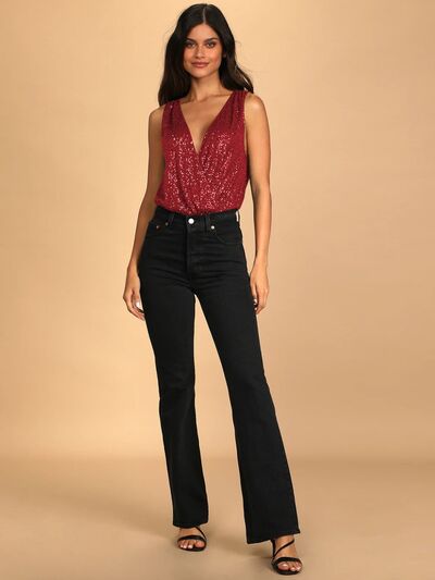 Nightlife Sequin Sleeveless Bodysuit