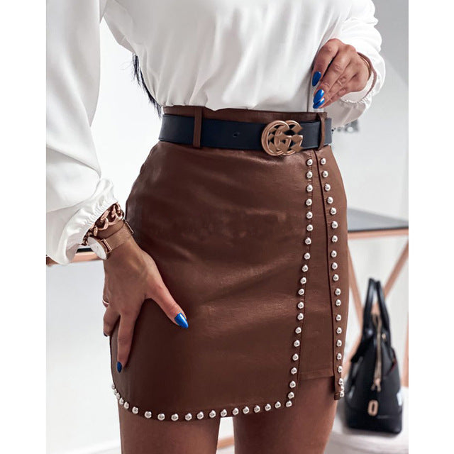 Women Fashion Leather Skirts