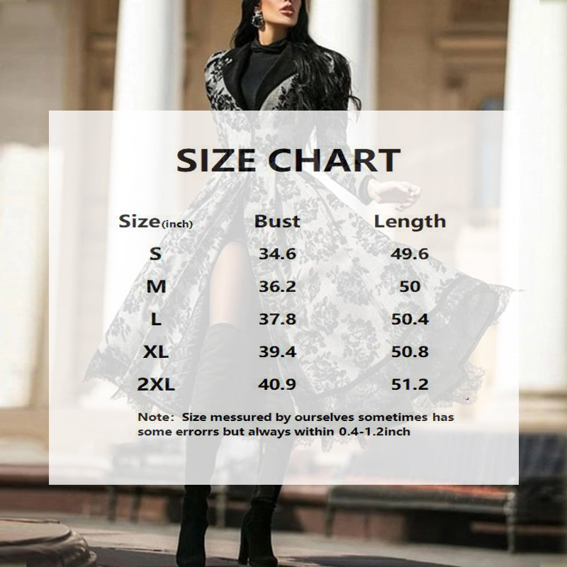 Women Lace Floral Trench Coat