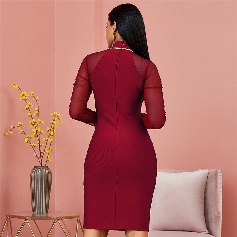 Gold Detail Bandage Dress