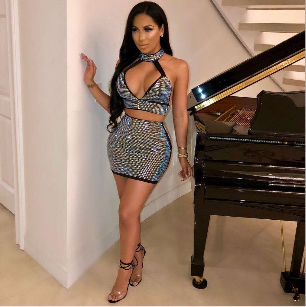 Call Me Sparkle Two Piece Dress Set