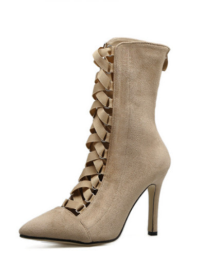 Strappy High Heel Boots