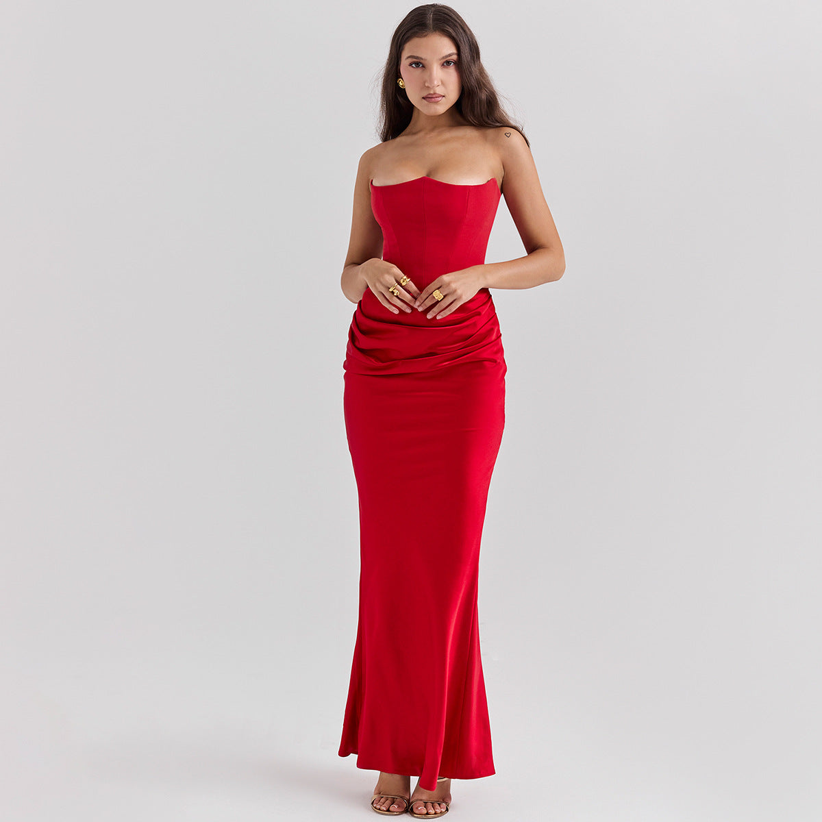 Fashionable Bandeau Backless Evening Dress