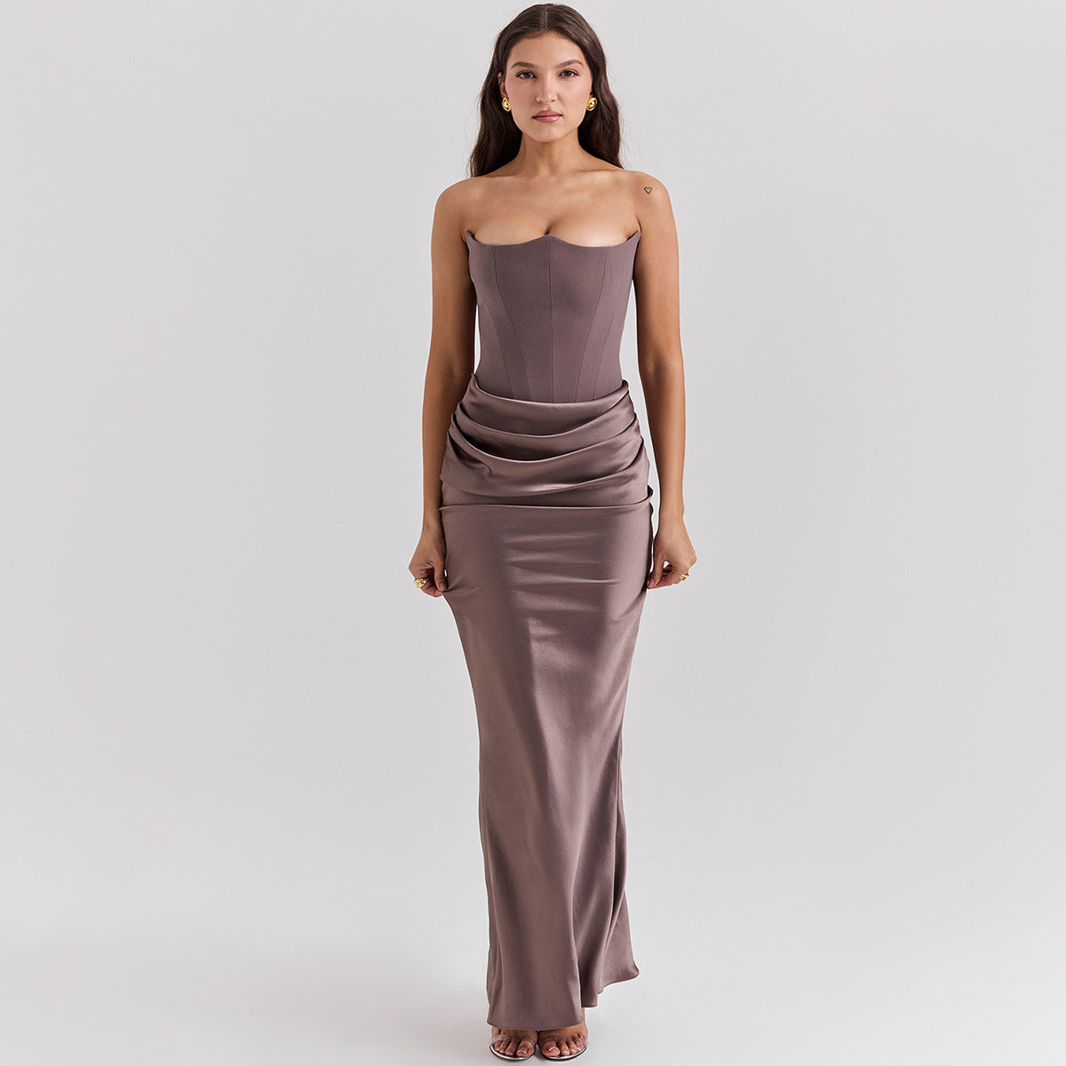 Fashionable Bandeau Backless Evening Dress
