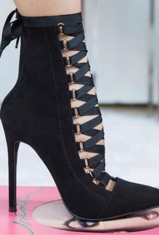 Strappy High Heel Boots