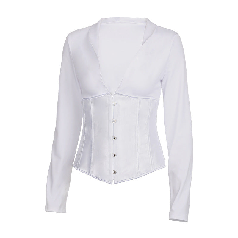 Ladies Blouse With Back Lace Up