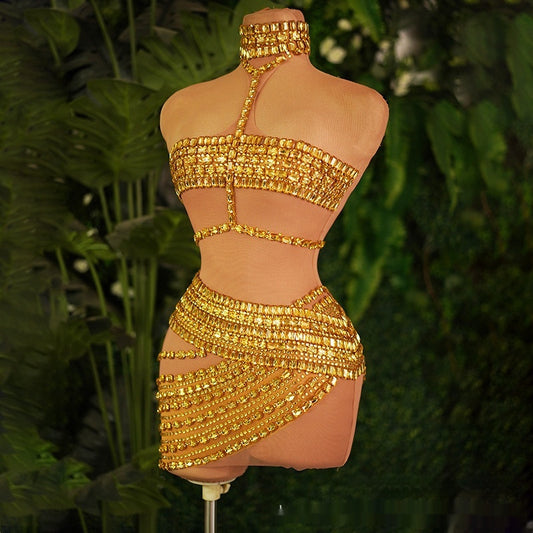 Shine Like a Diamond Rhinestone Mini Dress