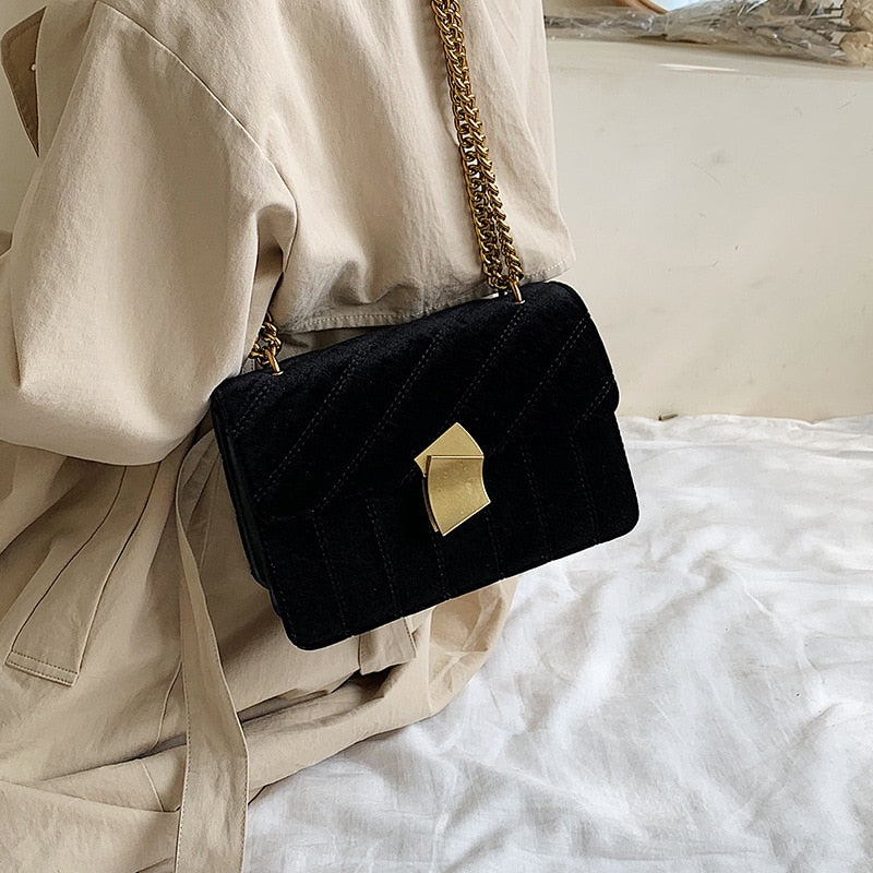 Vintage Luxury Velvet Evening Crossbody Bags