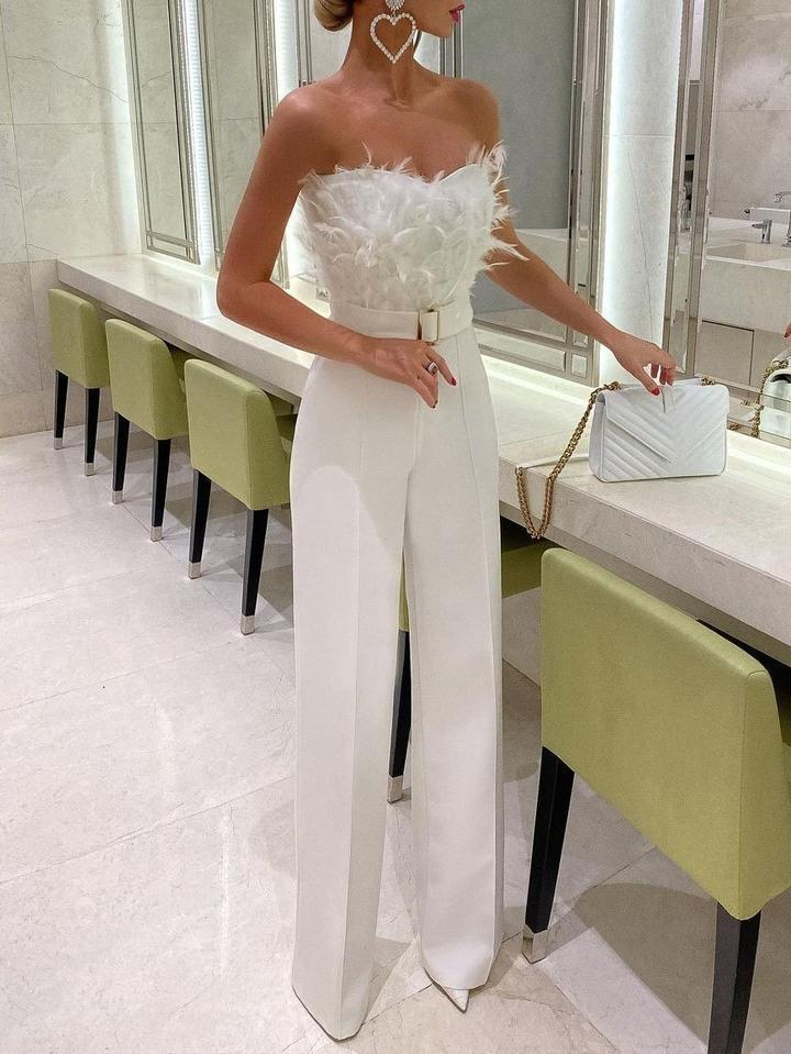 Feather Style Fashion Jumpsuit