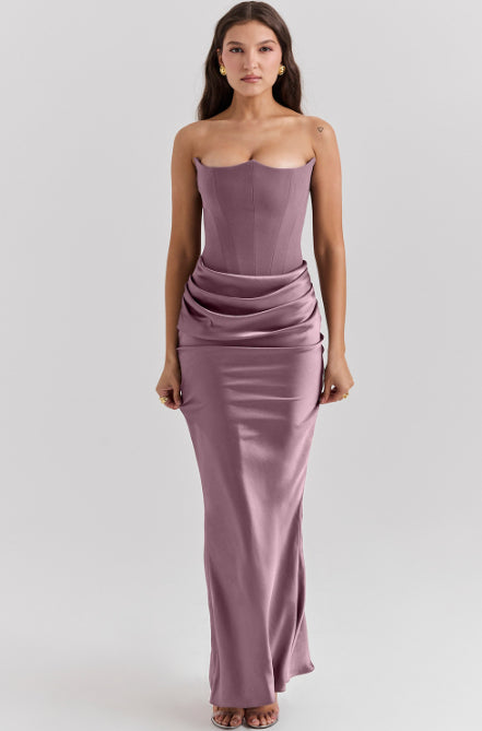Fashionable Bandeau Backless Evening Dress