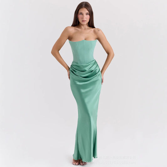 Fashionable Bandeau Backless Evening Dress