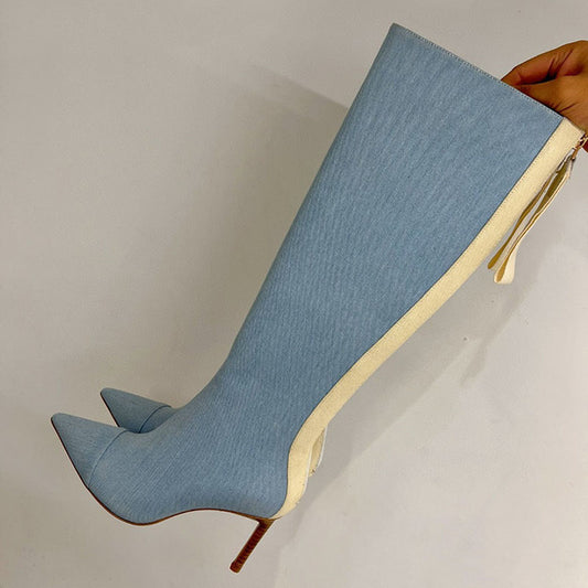 Women Runway Color Block Boots