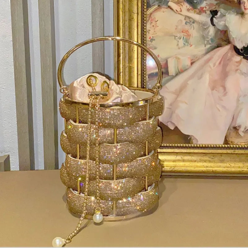 Evening Rhinestone Bucket Bag