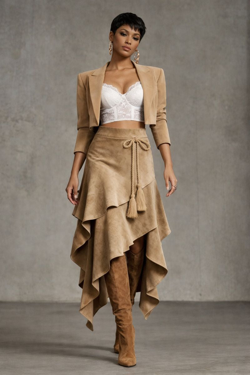 Tassel Suede Skirt