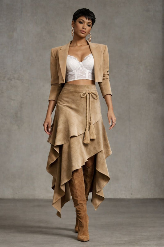 Tassel Suede Skirt