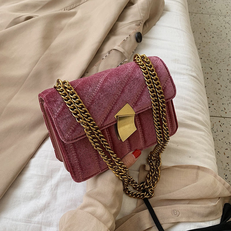 Vintage Luxury Velvet Evening Crossbody Bags