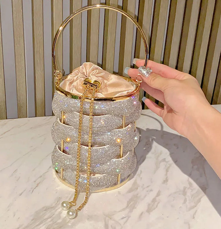 Evening Rhinestone Bucket Bag