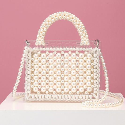 Luxury Clear Pearl Evening Hand Bags