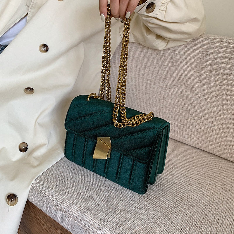 Vintage Luxury Velvet Evening Crossbody Bags