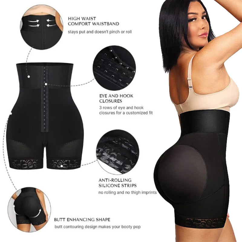 Women High Waist Faja Body Shaper with Crotch Zipper