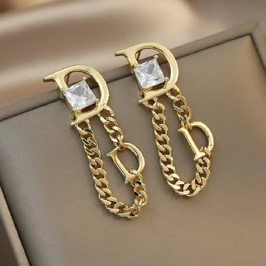 Fashion Jewelry Letter D Earrings