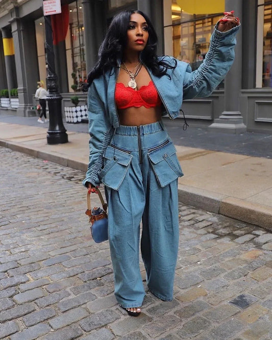 Your Favorite Wide Leg Denim Set