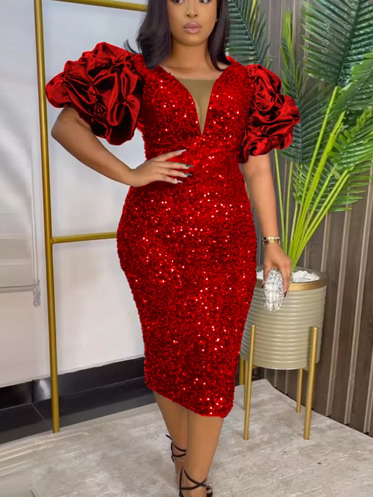 Plus Size Velvet Sequin Dress – Nightlife Dresses