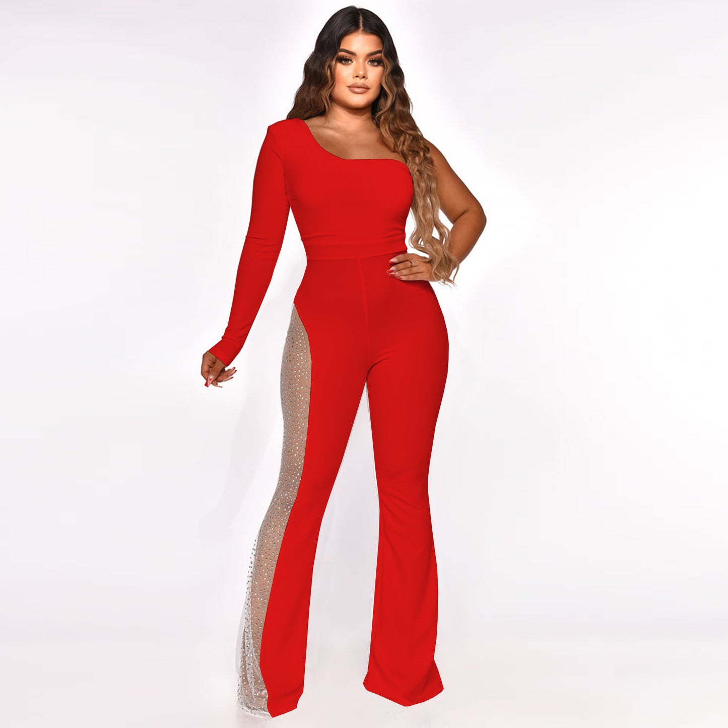 Mesh Patchwork Jumpsuit