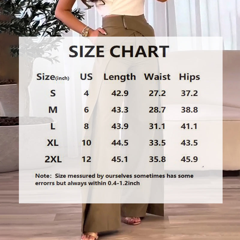 High Waisted Wide Leg Crossover Design Pants