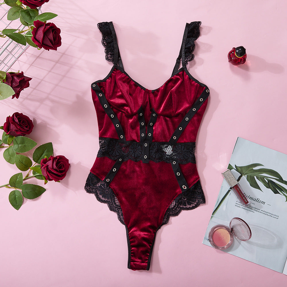 Women's Velvet Lace Bodysuit