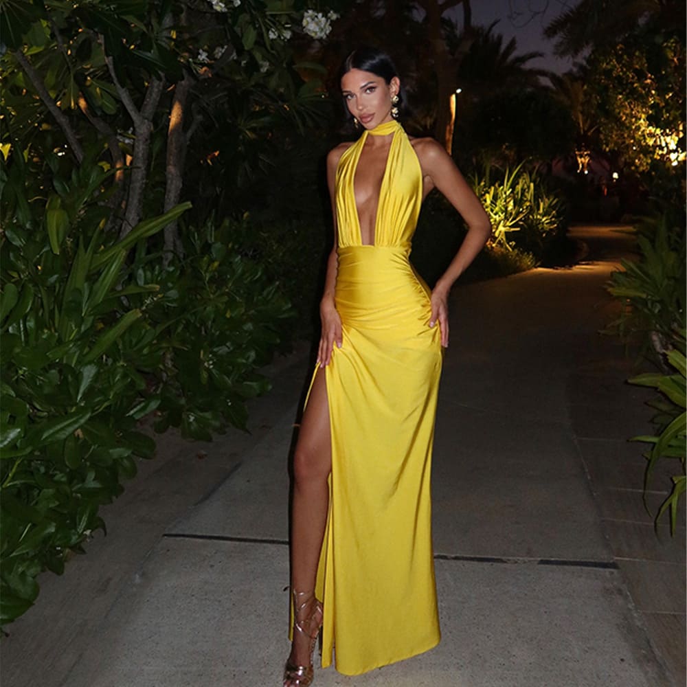 The Halter Backless Dress
