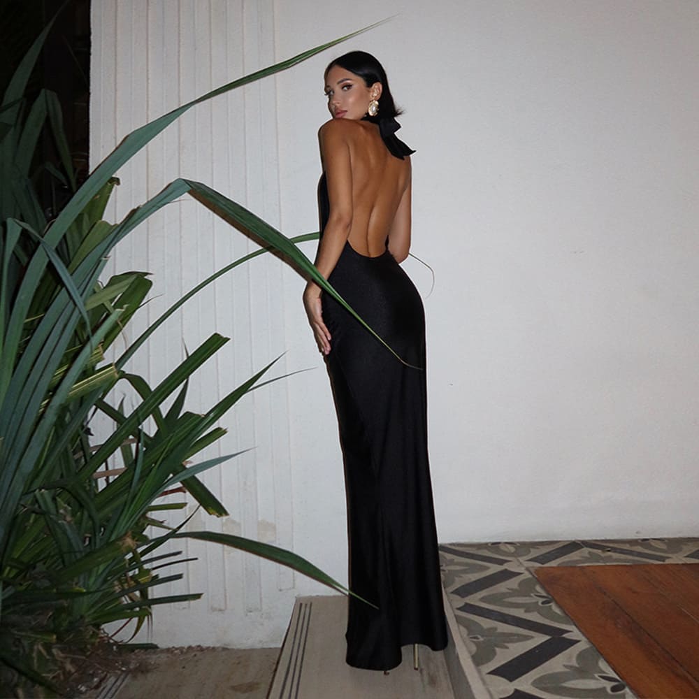 The Halter Backless Dress