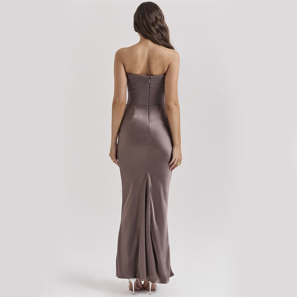 Fashionable Bandeau Backless Evening Dress