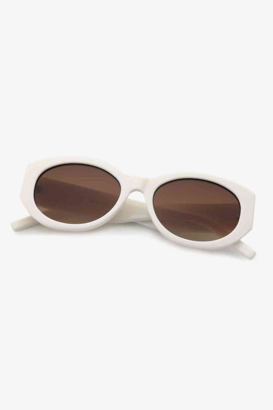White Oval Shape Sunglasses